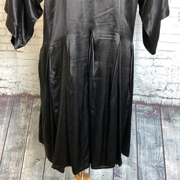 Collection Privee? Italian Smock Dress Tunic Mixed Cotton Satin Dolman Sleeve 42 - Picture 12 of 16